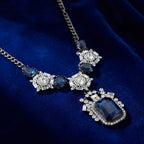 ASTRA Sapphire Drop Statement Necklace For Women