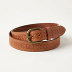 AYR - Women's Plus Size Vintage Geometric Genuine Leather Belt - BeltNBags