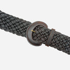 BELINDA - Womens Chocolate Leather Plaited Belt - BeltNBags