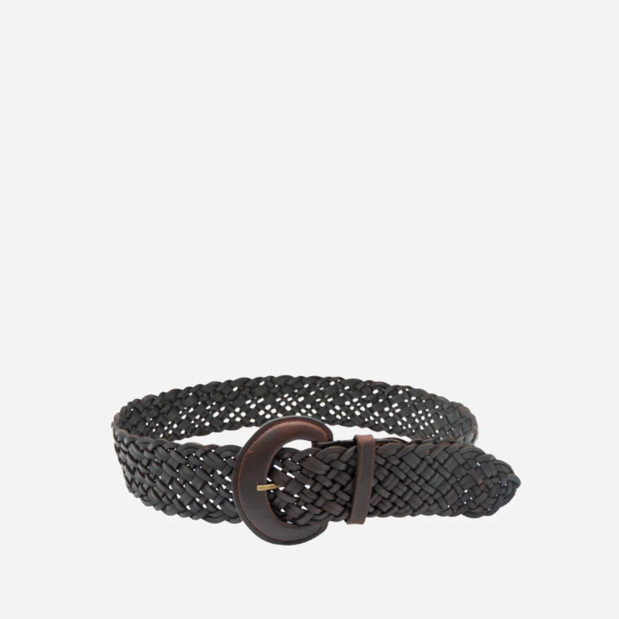 BELINDA - Womens Chocolate Leather Plaited Belt