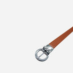 BELLA - Women Tan and Black Reversible Leather Belt with Round Buckle - BeltNBags