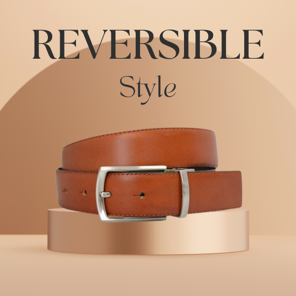 Reversible Belt Man or Woman Luxury in Leather Orange & Brown | Delage