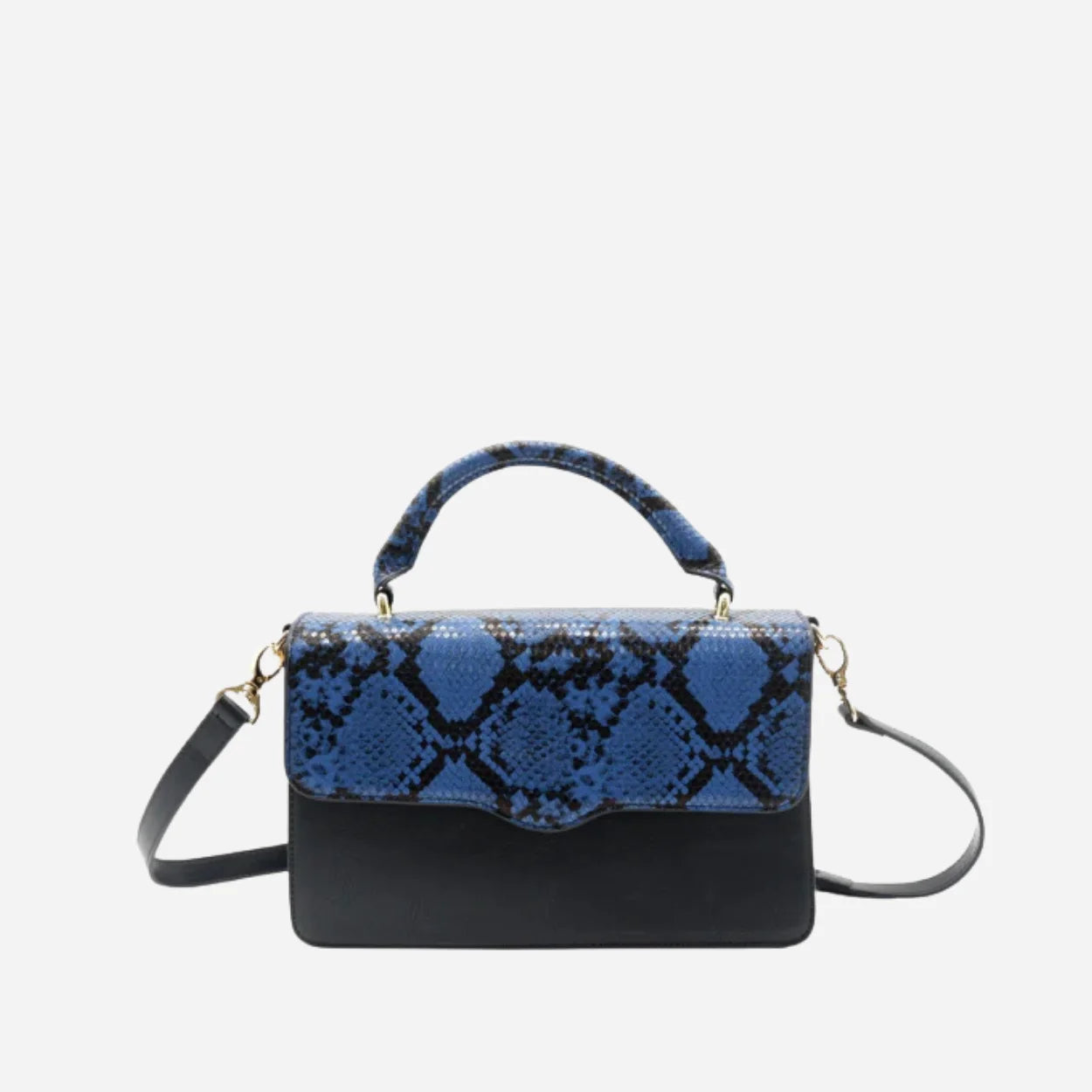 BILLIE  - Snakeskin Faux Leather Crossbody with Interchangeable Lids