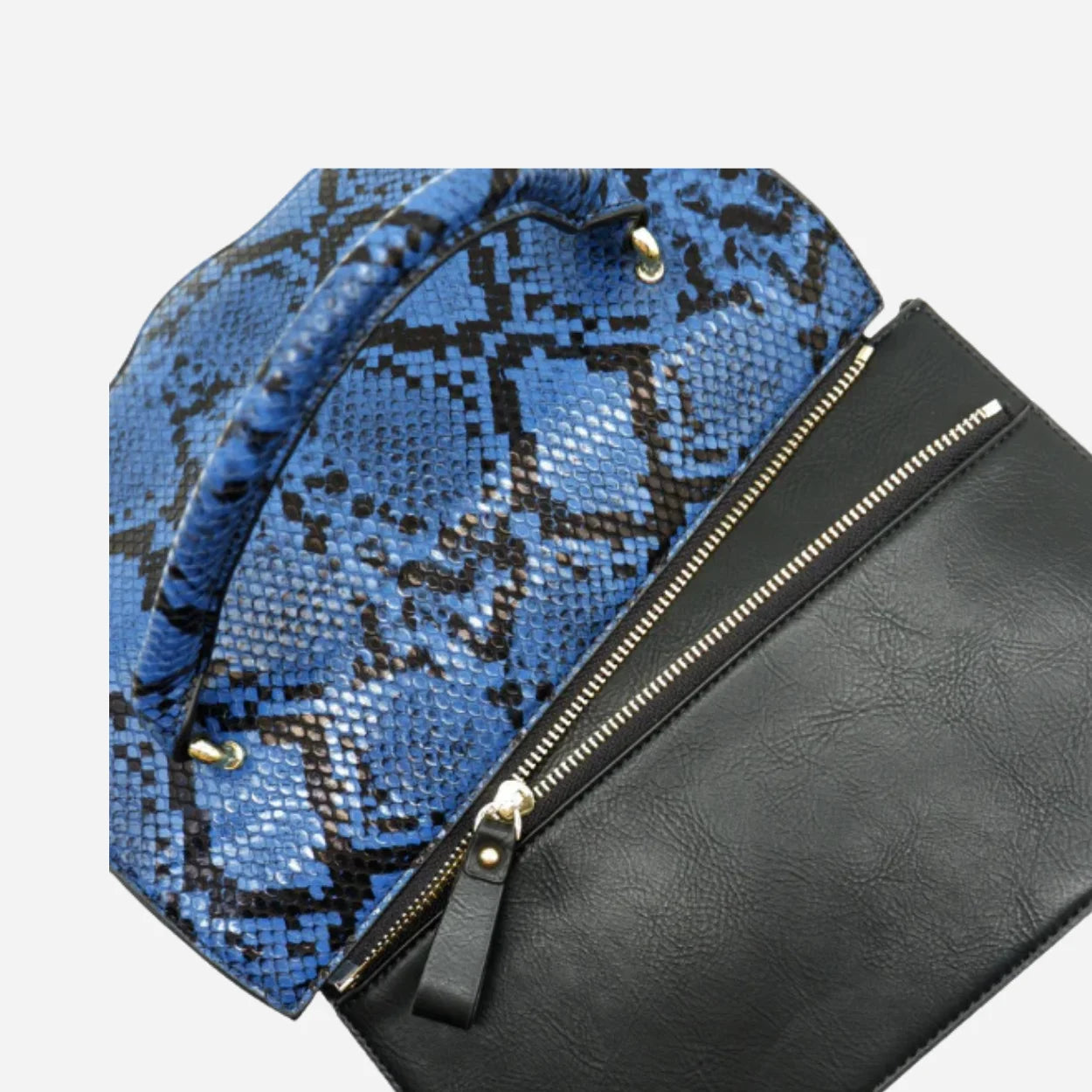 BILLIE  - Snakeskin Faux Leather Crossbody with Interchangeable Lids