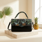 BILLIE  - Tropical Faux Leather Crossbody with Interchangeable Lids