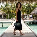 BILLIE  - Tropical Faux Leather Crossbody with Interchangeable Lids