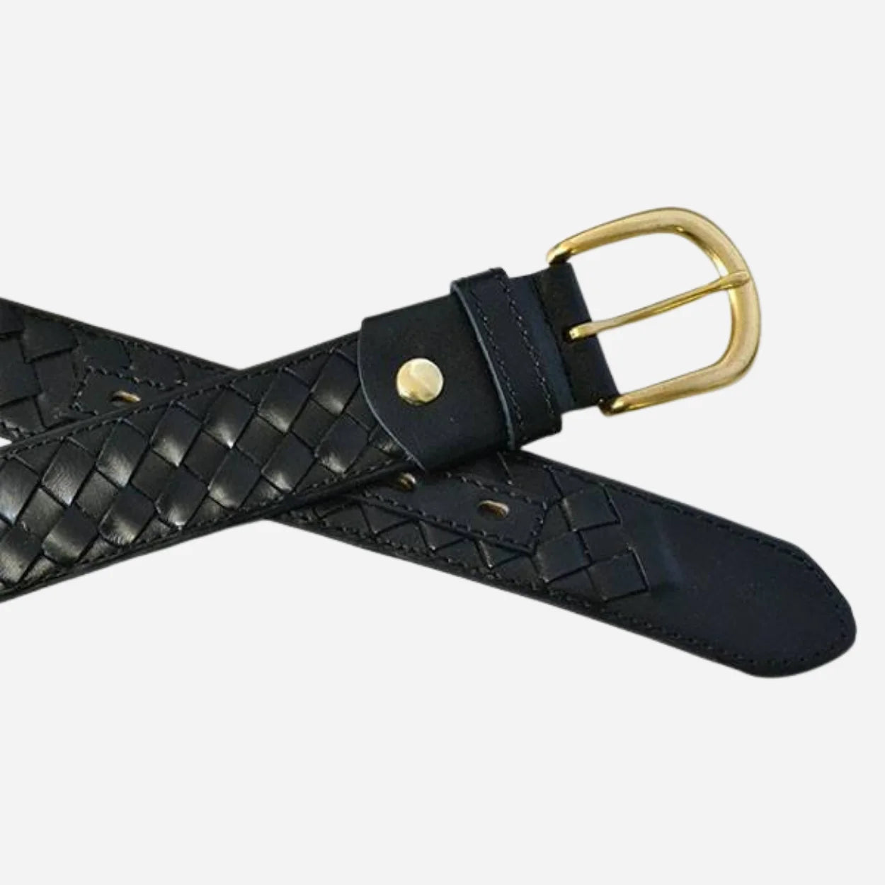 BRADLEY - Mens Black Genuine Leather Belt