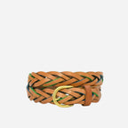 BRETT - Mens Tan Plaited Genuine Leather belt - BeltNBags