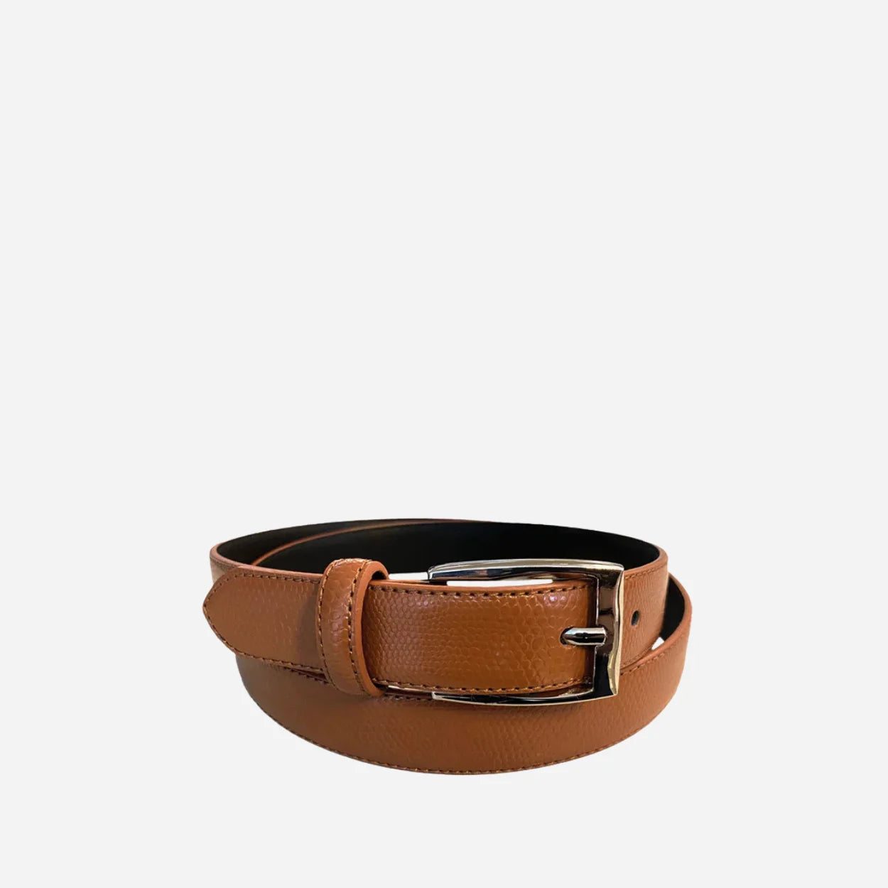 BRIDGET - Women's Tan Genuine Leather Belt with Silver Pin Buckle