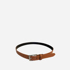 BRIDGET - Women's Tan Genuine Leather Belt with Silver Pin Buckle