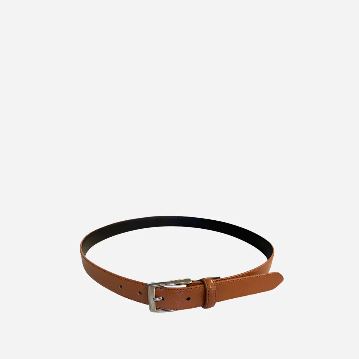 BRIDGET - Women's Tan Genuine Leather Belt with Silver Pin Buckle