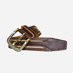 BYRON - Cotton Canvas Men's Sand/Tan Leather Belt