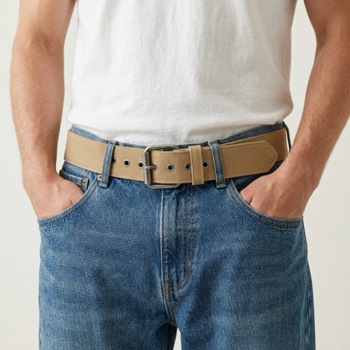 Baxter Men's Wide Canvas Leather Belt