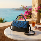 BILLIE  - Snakeskin Faux Leather Crossbody with Interchangeable Lids