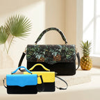 BILLIE  - Tropical Faux Leather Crossbody with Interchangeable Lids