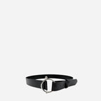 CAMELLIA - Women's Black Genuine Leather Ring Belt