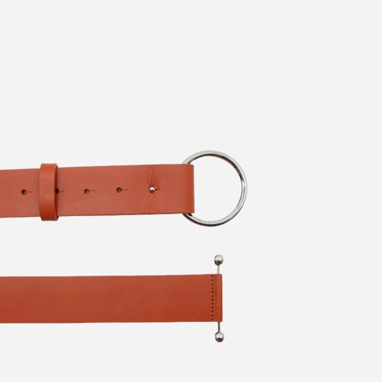 CAMELLIA - Women's Tan Genuine Leather Ring Belt