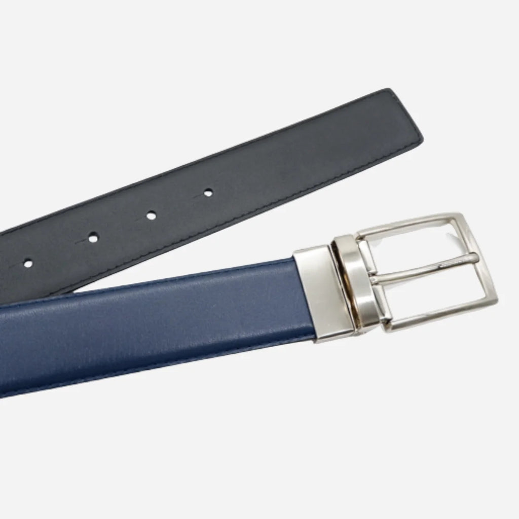 CAMERON - Mens Navy & Black Genuine Leather Reversible Belt