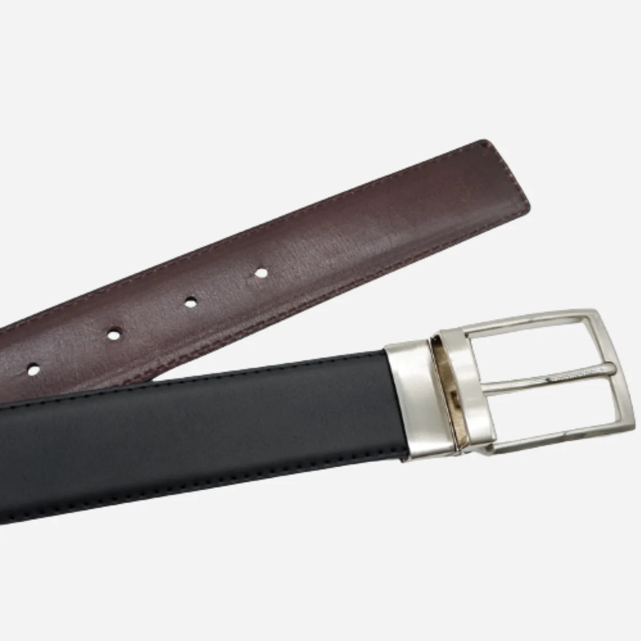 CAMERON - Mens Black & Camel Genuine Leather Reversible Belt