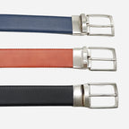 CAMERON - Mens Navy & Black Genuine Leather Reversible Belt - BeltNBags