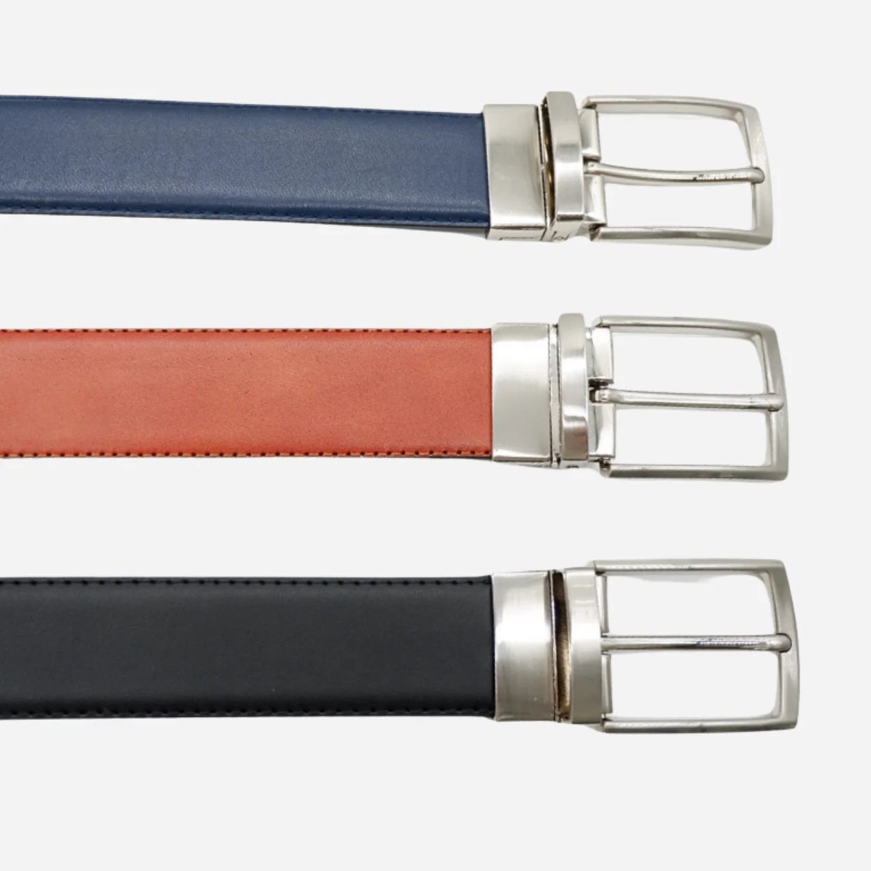 CAMERON - Mens Navy & Black Genuine Leather Reversible Belt