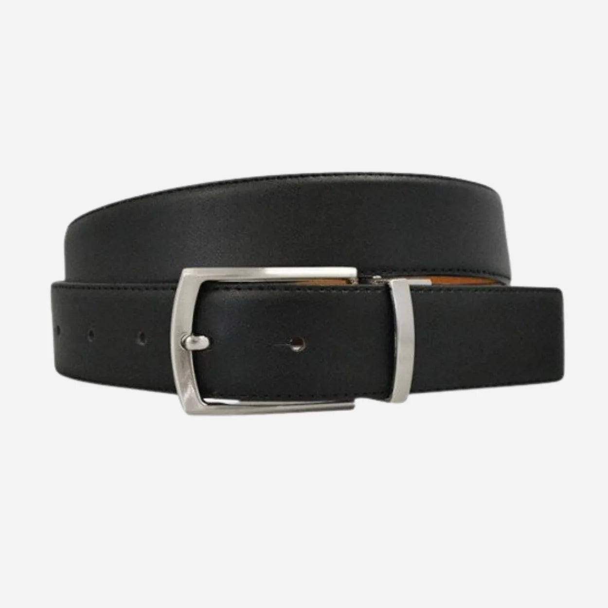CAMERON - Mens Black & Camel Genuine Leather Reversible Belt