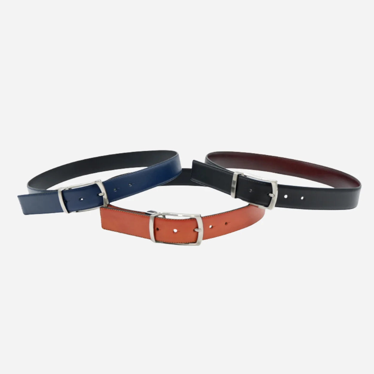 CAMERON - Mens Navy & Black Genuine Leather Reversible Belt