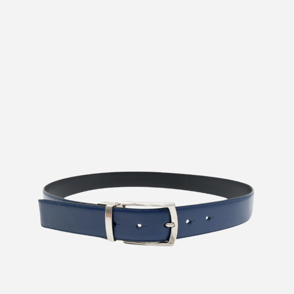CAMERON - Mens Navy & Black Genuine Leather Reversible Belt
