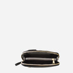 CARMICHAELBurgundyWallet with gold zipper on interior 