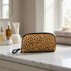 CARMICHAEL - Ladies Brown Leapoard Leather Cowhide Wristlet Wallet Purse - BeltNBags