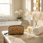 CARMICHAEL - Ladies Brown Leapoard Leather Cowhide Wristlet Wallet Purse - BeltNBags