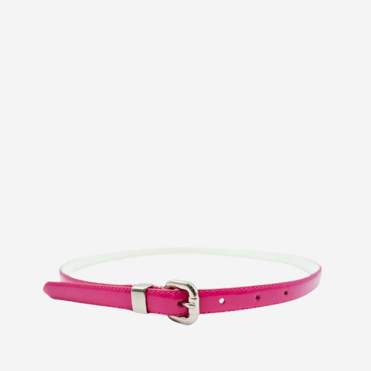 CARRIE - Womens Pink Patent Skinny Leather Belt