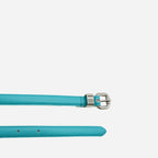 CARRIE - Womens Turquoise Aqua Blue Genuine Leather Belt with Silver Buckle - BeltNBags