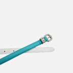 CARRIE - Womens Turquoise Aqua Blue Genuine Leather Belt with Silver Buckle - BeltNBags