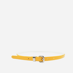 CARRIE -  Womens Yellow Skinny Patent Leather Belt - BeltNBags