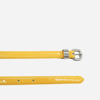 CARRIE -  Womens Yellow Skinny Patent Leather Belt - BeltNBags