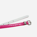 CARRIE - Womens Pink Patent Skinny Leather Belt - BeltNBags