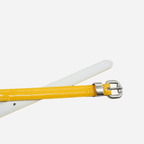 CARRIE -  Womens Yellow Skinny Patent Leather Belt - BeltNBags