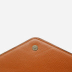 CASTLECRAG - Brown Genuine Pebbled Leather Clutch with Zipper Detailing - BeltNBags