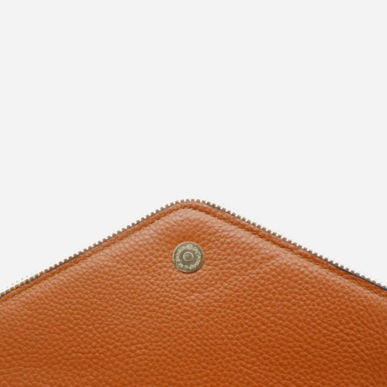 CASTLECRAG - Brown Genuine Pebbled Leather Clutch with Zipper Detailing