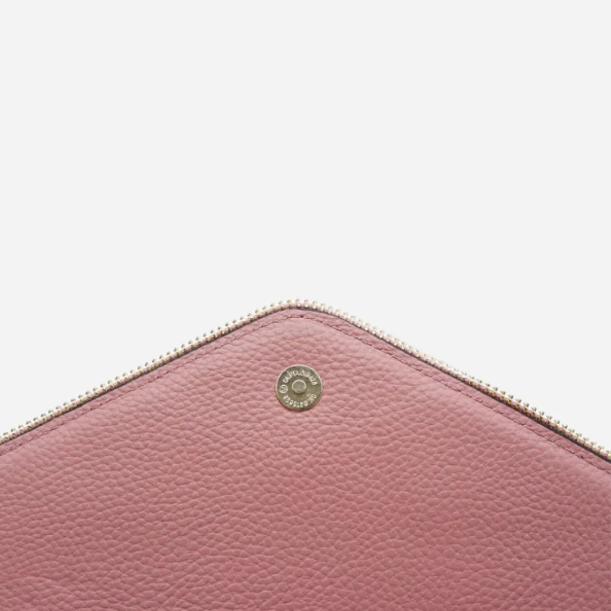CASTLECRAG - Dusty Rose Pink Genuine Leather Clutch with Zipper Detailing
