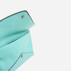 CASTLECRAG - Womens Mint Leather Envelope Clutch Bag Evening Pouch - BeltNBags