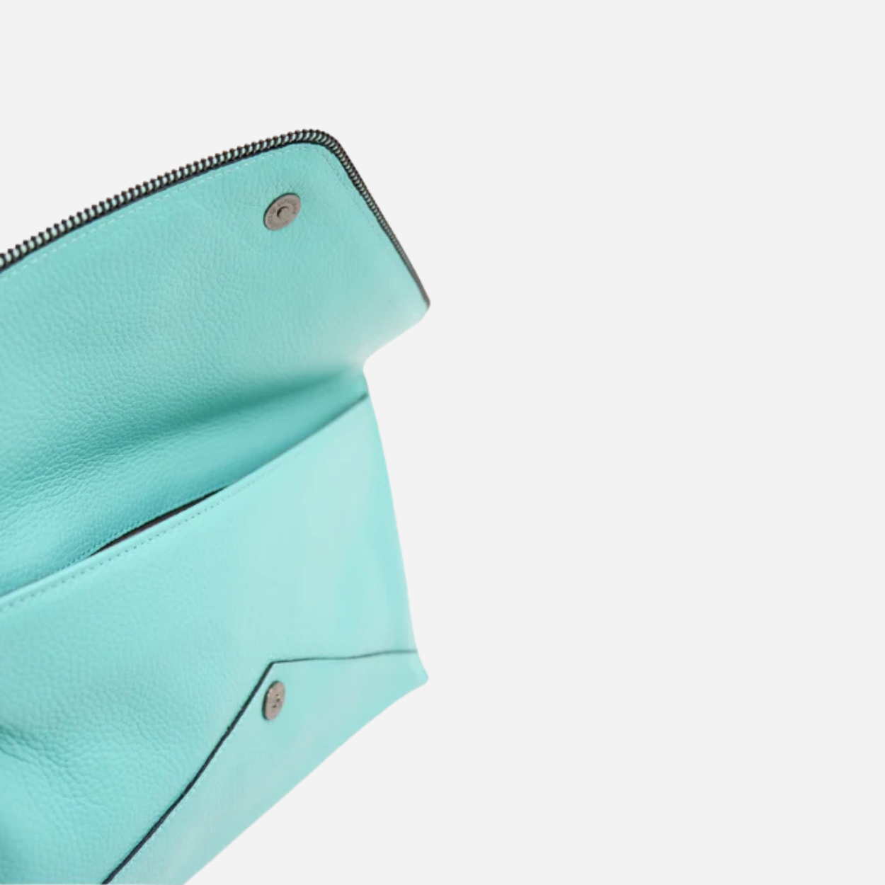 CASTLECRAG - Womens Mint Leather Envelope Clutch Bag Evening Pouch