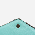 CASTLECRAG - Womens Mint Leather Envelope Clutch Bag Evening Pouch - BeltNBags