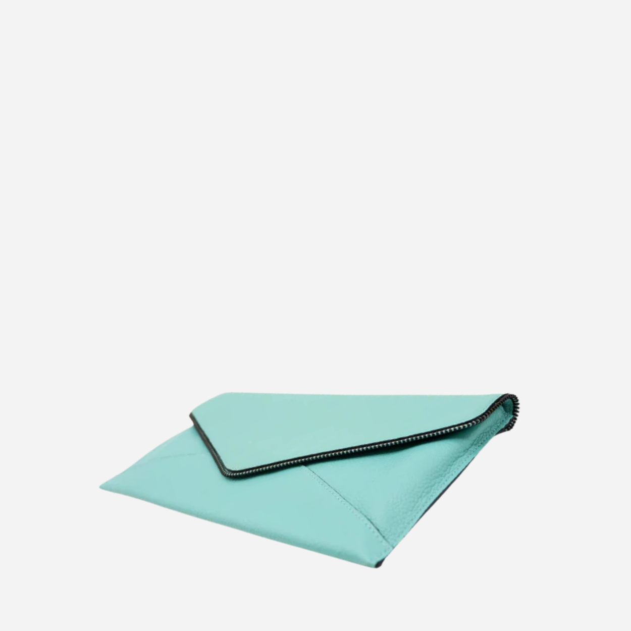 CASTLECRAG - Womens Mint Leather Envelope Clutch Bag Evening Pouch