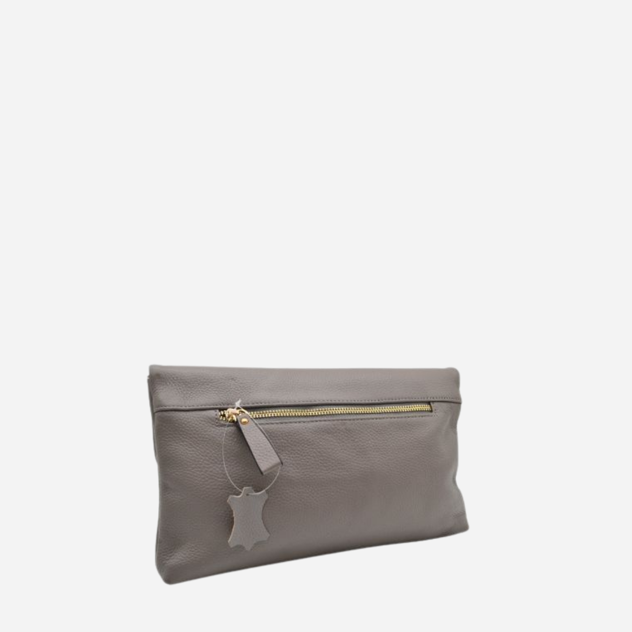 Gift Set | CENTENNIAL PARK - Womens Grey Pebbled Leather Clutch Bag & CREMORNE Leather Fold Wallet