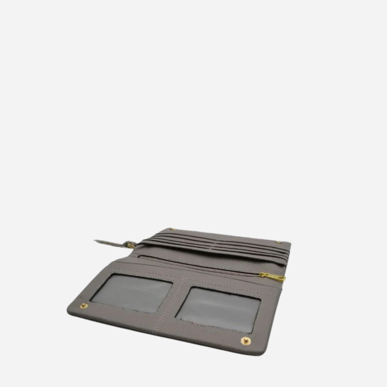 Gift Set | CENTENNIAL PARK - Womens Grey Pebbled Leather Clutch Bag & CREMORNE Leather Fold Wallet