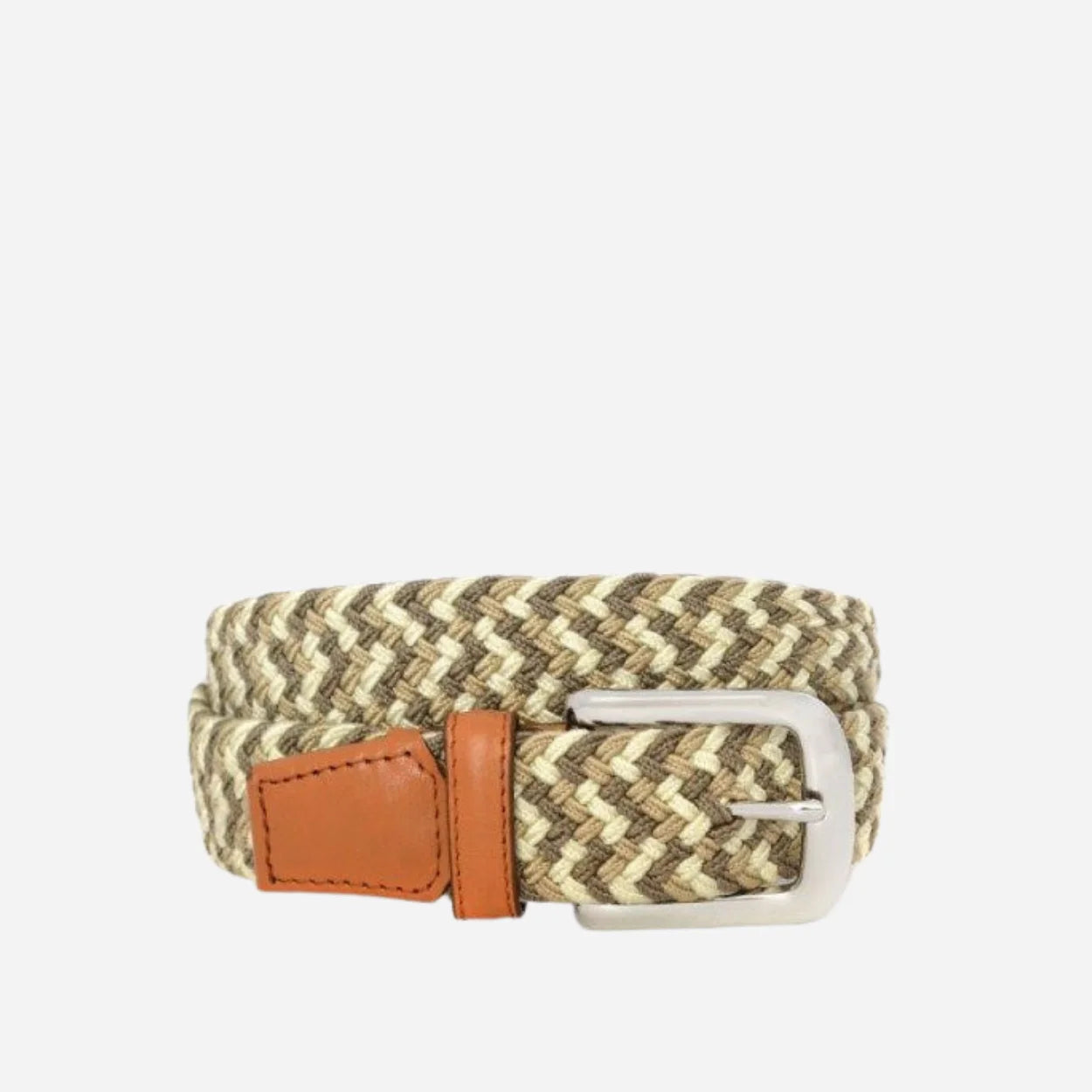 CHAYCE - Woven Light Beige Elastic Stretch Belt CLEARANCE