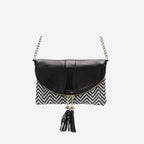 CHISWICK - Addison Road Black & White Weave Crossbody Bag
