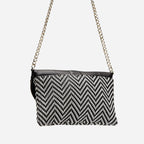 CHISWICK - Addison Road Black & White Weave Crossbody Bag